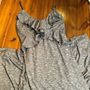 Navy blue /white denim looking maxi dress NWT